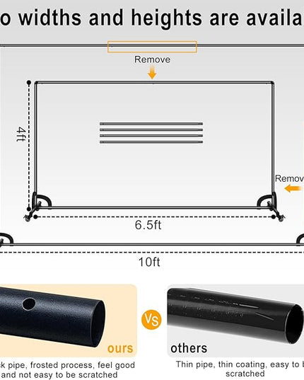 7x10ft Green Screen Backdrop with Stand,Movable Backdrop Stand with Wheels Greenscreen Background for Streaming,Studio Video Recording,Zoom Meeting,Party