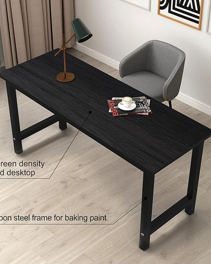 NSdirectModern Computer Desk 63 inch Large Office Desk Writing Study Table for Home Office Desk Workstation Wide Metal Sturdy Frame Thicker Steel Legs, Black.