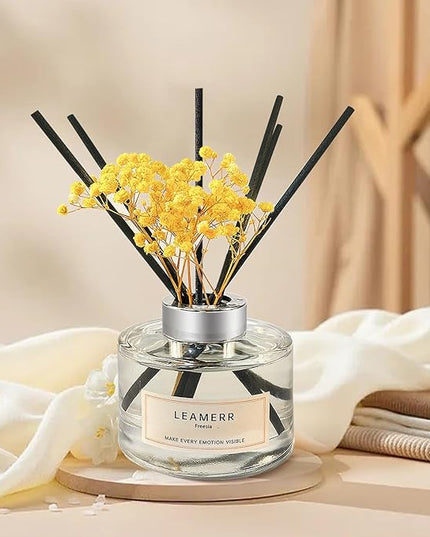 LEAMERR Reed Diffuser Sets Home Fragrance Essential Oil Diffuser Royal Rose Scent- 7 oz (210 ml) Fragrance Oil Diffuser for Bedroom Bathroom Home Décor Includes Reed Diffuser Sticks Scented Oils