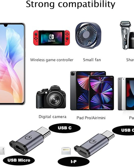 USB C to Micro Adapter, USB C to Micro Adapter, Micro to USB C Adapter, USB C to USB Adapter,USB to USB C Adapter,USB C to USB B Adapter,9 Stück.