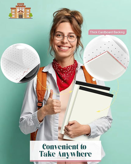 Dotted Journal Notepads 8-1/2 x 11, 3 Pack, Dot Journal Paper 8.5 x 11, Letter Size Large, Dotted Grid Note Pad for Planning Journaling, 70 GSM Pads of Paper, 1/5" Dots Writing Notes, 30 Sheets/Pad