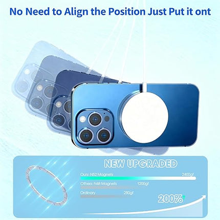 Magnetic Wireless Charger,[Apple MFi Certified]iPhone Charger Apple Mag-Safe Charger with 15W 3.3FT iPhone Fast Magnetic Charging Pad for iPhone 17 Pro Max/17 Air/16 Pro/16/15 Pro Max/14/13/12/AirPods