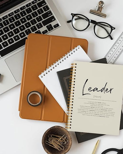OXW Beige Notebooks for Work, Leadership Gifts Office Work Notebook Journal for Writing Meeting Note Taking, Thank You Appreciation Gifts for Women Men Leader Mentor Boss Manager Principal, 5.5"x8.3"
