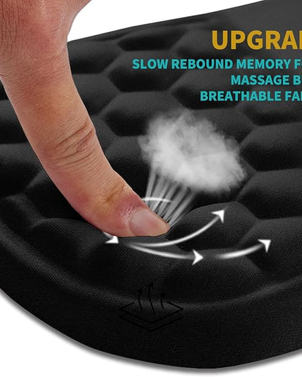 Hokafenle Ergonomic Mouse Pad Wrist Support, Wrist Rest Mousepad for Carpal Tunnel Pain Relief with Integrated Memory Foam Slope Massage Bulge (11.8x7.9 inch,Polar Night