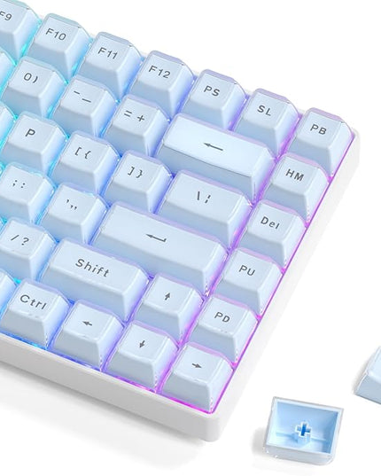 Womier Jelly Keycaps, Mechanical Keyboard for keycaps Set, OEM Profile Clear Key Cap, 113-Key Blue Cute Custom Keycaps for 60%,75%,100% Mechanical Keyboards with Cherry/Gateron MX Switches