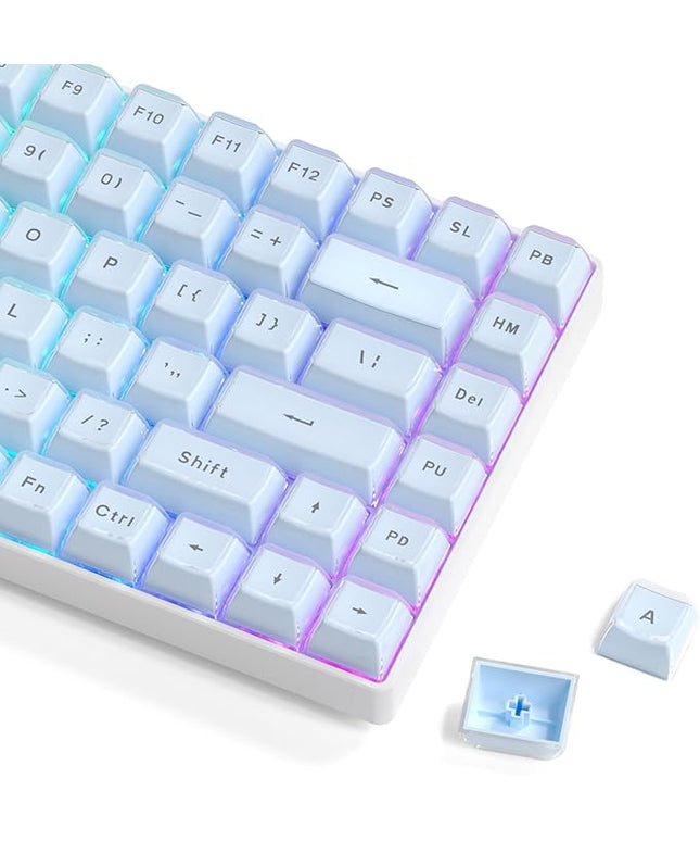 Womier Jelly Keycaps, Mechanical Keyboard for keycaps Set, OEM Profile Clear Key Cap, 113-Key Blue Cute Custom Keycaps for 60%,75%,100% Mechanical Keyboards with Cherry/Gateron MX Switches