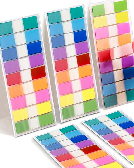 Golcellia Writable Sticky Tabs, 900 Pcs Transparent Sticky Page Marker Tabs for Document Organization, Teacher Supplies, Study Aids, Office Supplies, Colorful Tabs