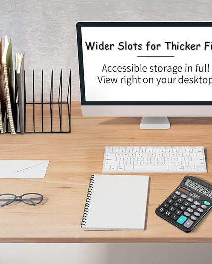 Shimeyao 6 Pieces Magazine Holder Triangle File Holder Book Record Metal Vinyl Record Storage Magazine Rack Multifunction Triangle File Organizer Sorter for Decor Home Office (Rose Gold)
