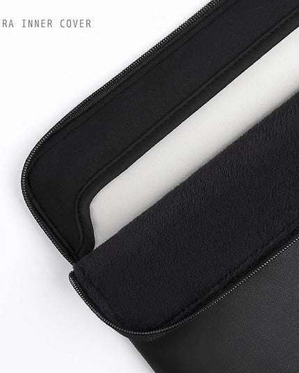 Comfyable Leather Laptop Sleeve Compatible with 16 Inch MacBook Pro M4 2024 & 15 Inch MacBook Air M4 M3 M2 2025, Black