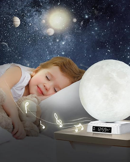 Light Alarm Clock Wake up Light Bioclock Adjustment Sunrise Alarm Clock Awakening lamp Bedside lamp Table lamp Nightstand Lamp Moon-Shaped & APP-Supported