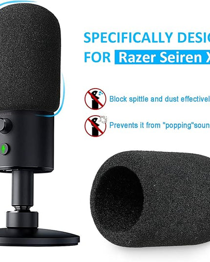 Razer Seiren X Boom Arm with Pop Filter - Mic Stand with Foam Cover Windscreen for Razer Seiren X Streaming Microphone by YOUSHARES