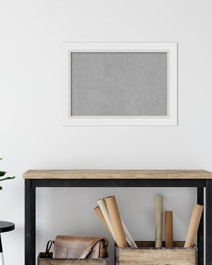 Amanti Art White Framed Magnetic Board 20x28 Medium Vision Board for use with Magnets, 100% Metal Sheet to Display Items as Office Decor or for Home Organization in mudroom, Kitchen or Kids Room