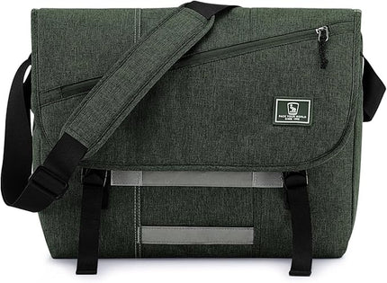 OIWAS Messenger Bag for Men, 15.6 Inch Laptop Crossbody Bags Women Casual Satchel Shoulder Bag College Travel Office Briefcase (15.6 Inch, Dark Green)