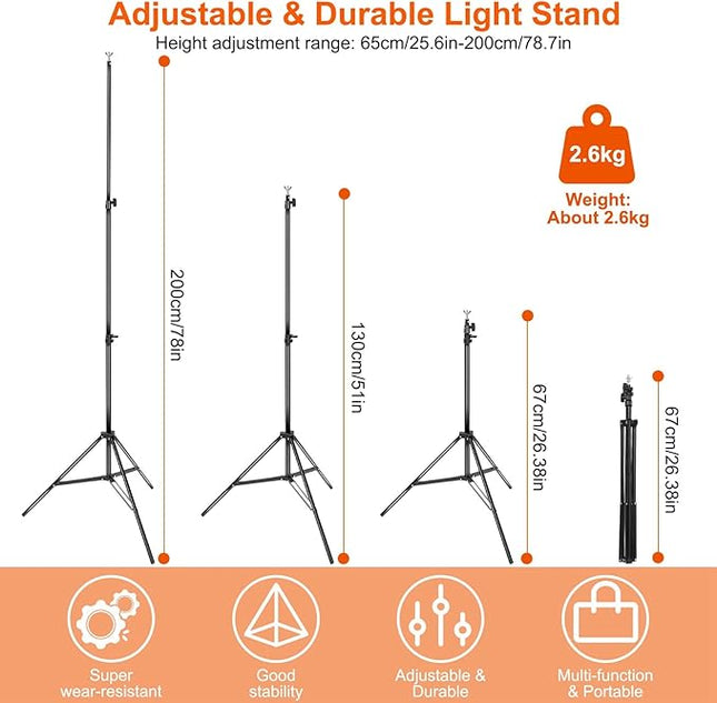 iMounTEK Photo Video Studio 6.56ft x 9.84ft Backdrop Stand Photographic Studio Adjustable Photo Backdrop Stand Kits with a Carrying Bag Photo Backdrop Stand for Parties/Birthday/Wedding