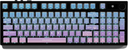 Bichi Mao Gradient Color Custom Keycaps,120 Keys ASA PC PBT Keycap Set, Dye Sub Shine Through 4-Sided Crystal Key Caps, Universal Compatiability Keycaps for MX Switches Mechanical Keyboard