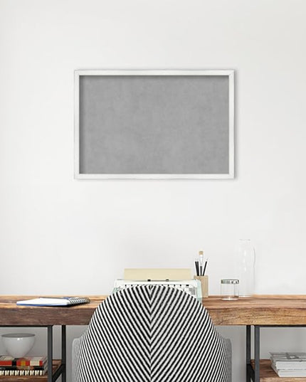 Amanti Art White Framed Magnetic Board 17x25 Medium Vision Board for use with Magnets, 100% Metal Sheet to Display Items as Office Decor or for Home Organization in mudroom, Kitchen or Kids Room