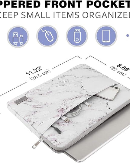 MoKo 9-11 Inch Tablet Sleeve Bag Carrying Case Fits New 11 inch iPad Air M3, iPad A16 2025, iPad Pro 11 M4/Air M2, iPad Air 5/4/3th, iPad 10/9/8/7th, Marble