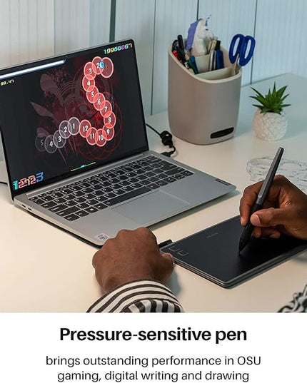 HUION Inspiroy H430P Drawing Tablet 4.8x3 Graphic Tablet with Battery-Free Stylus 4 Hot Keys, Art Tablet for Drawing, Writing, Design, Teaching, Work with Mac, PC, Linux & Mobile