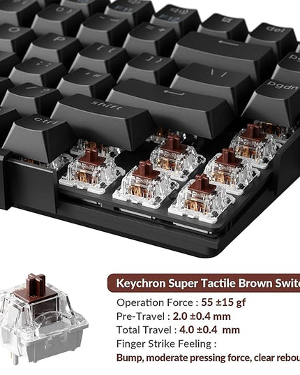 Keychron Super Switch - 110PCS Brown Tactile Mechanical Keyboard Switches, Factory Pre-Lubed, 55gf Actuation, Single-Stage Spring, 5-Pin Hot-Swappable, SMD LED Compatible for Midway Office & Gaming