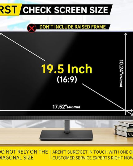 DEJIMAX 19.5 Inch Computer Privacy Screen for 16:9 Computer Monitor, Anti-Blue Light Monitor Privacy Screen Filter, Anti-UV Computer Shield