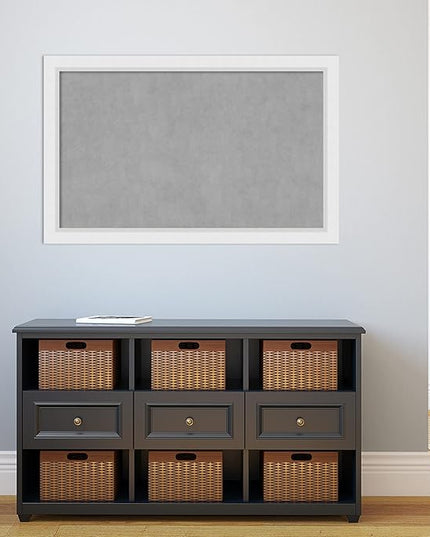 Amanti Art White Framed Magnetic Board 28x44 Large Vision Board for use with Magnets, 100% Metal Sheet to Display Items as Office Decor or for Home Organization in mudroom, Kitchen or Kids Room