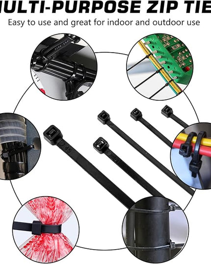 Cable Zip Ties, 250PCS Multi-Purpose Nylon Zip Ties, 4 Inch Self Locking Cable Ties,Self-Locking Wire Ties used for home, garden, garage,indoor and outdoor.Black Cable Ties