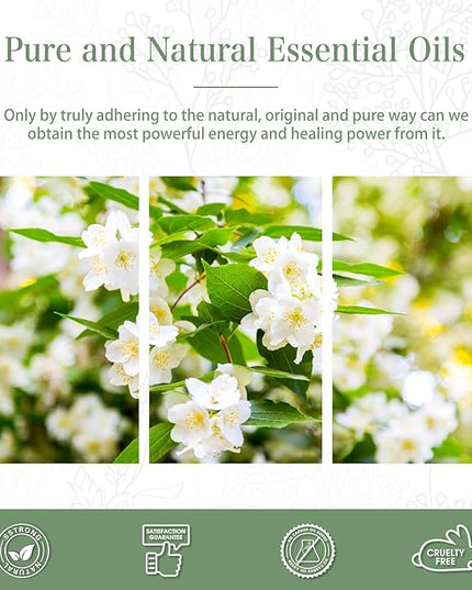 Jasmine Essential Oil 1.01fl.oz/30ml, PHATOIL Jasmine Oils Long Lasting Scents for Aromatherapy, Diffuser, DIY Soap and Candle Making