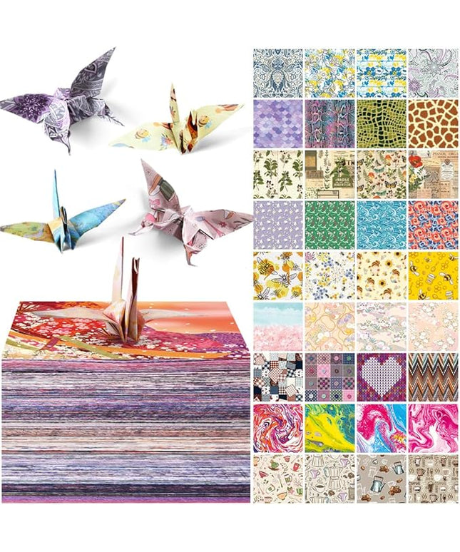 10 Pack/Sets Origami Paper Kit Double Sided 6 Inch Japanese Chiyo Square Easy Fold Arts Crafts DIY Handwork Origami Papers