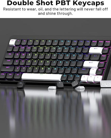 XVX Low Profile Black Keycaps, Shine Through Keycap Sets, Double Shot PBT Keyboard Keycaps Compatibility for 60% 75% 80% 85% 100% MX Switches Mechanical Keyboard- Only Key caps