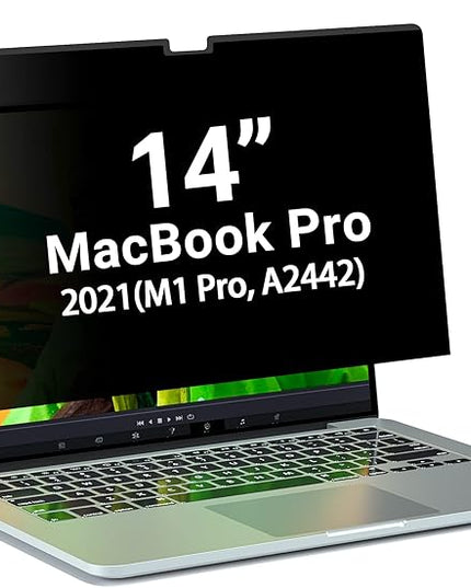 PYS Privacy Screen for Macbook Pro 14 Inch (2021-2023, M1, M2, M3), Magnetic Privacy Screen Protector for Mac 14.2" (A2779/A2442) Anti Fingerprint, Anti Blue Light, Removable, Easy Installation