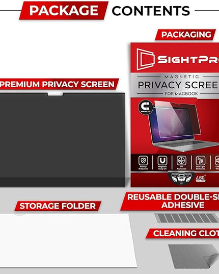 SightPro Magnetic Privacy Screen for MacBook Pro 14 Inch (2021-2025, M1-M5, Pro, Max) Patented Removable Laptop Privacy Filter Shield and Protector