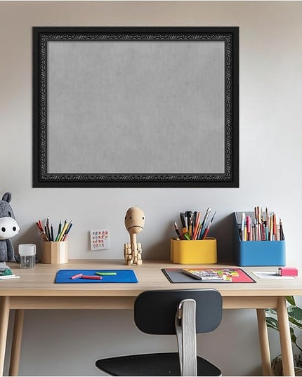 Amanti Art Black Framed Magnetic Board 22x28 Medium Vision Board for use with Magnets, 100% Metal Sheet to Display Items as Office Decor or for Home Organization in mudroom, Kitchen or Kids Room