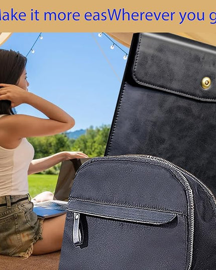 Genuine Leather Laptop Sleeve Compatible with 13 Inch MacBook Air M4 M3 M2 M1＆MacBook Pro M2 2022 M1 2020-2016,Laptop Cover for 13-13.3 Inch Notebook,Black