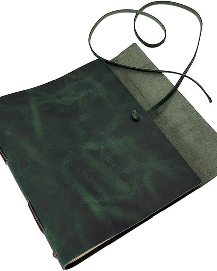 Large Notebook Journal - Genuine Leather Journals for Writing A4 Size Diary 8x10 Inch, Notepad For Women and Man, Gifts,Work,Travel Dark Green