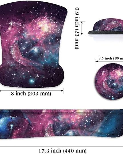 Lateefah Mouse Pad with Wrist Rest, 3-in-1 Gaming Mouse Pad, Keyboard Wrist Rest, Ergonomic Memory Foam Mousepad with Wrist Support for Computer Keyboard