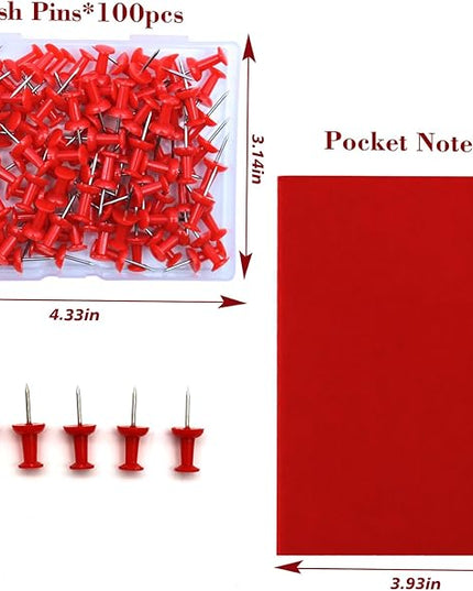 Red Office Supplies,UPIHO Red Desk Accessories,Stapler and Tape Dispenser Set for Women with Stapler,Tape Dispenser,Staple Remover,Staples,Push Pins,Scissor and Pocket Notebook,Gift for Office Clerks