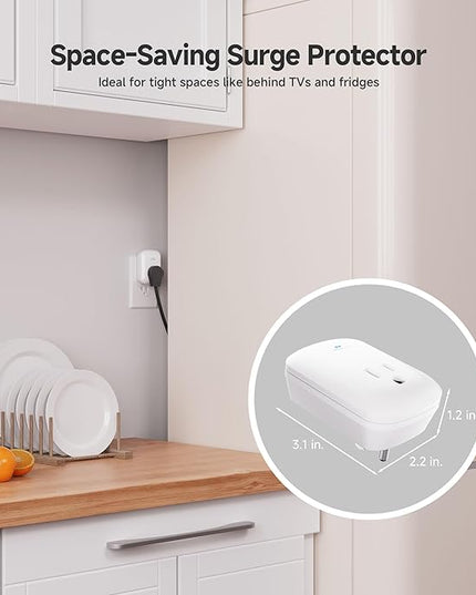 [ETL Listed] Cable Matters 1350 Joules Single Outlet Surge Protector for TV, PC, Xbox, PS5, Refrigerator, Treadmill, 15A/1875W, 500V Clamping Voltage Wall Surge Protector Outlet, White