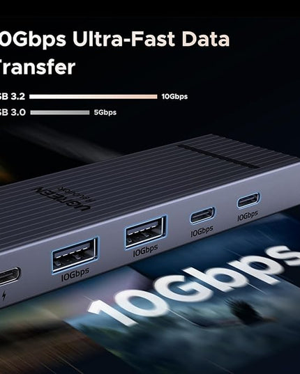 UGREEN Revodok Pro USB-C Hub 6 in 1 10Gbps 4K 60Hz HDMI, 100W Power Delivery for MacBook Pro/Air, iPad Pro, Thinkpad Rog Ally and More.