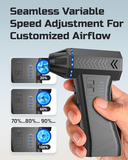 Compressed Air Duster - 300000RPM Super Power Electric Air Duster Variable Speed Compressed Air, 8000mAh Battery Fast Charging Canned Air, Mini Cordless Air Blower for Home/Keybaord/PC/Computer/Car