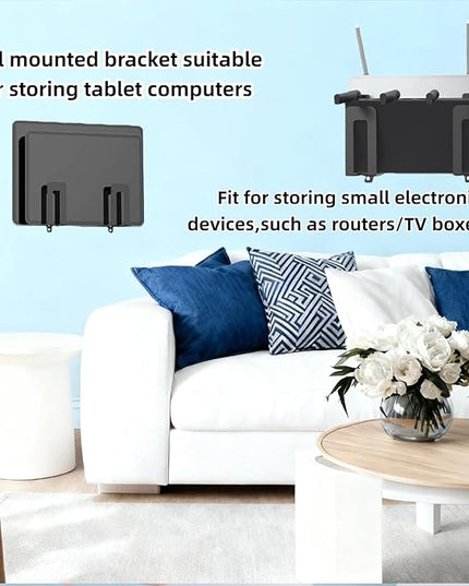 RUDDLIN Multi Functional Wall Mount Bracket, Suitable for laptops, Tablets, Keyboards, routers,TV Boxes,Phones, etc. The Wall Mount Bracket is Fixed with Screws (Black)