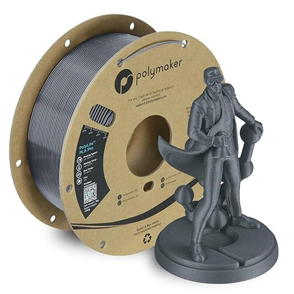 Polymaker PLA PRO Filament 1.75mm 1kg, Tough & High Rigidity Metallic Chrome 3D Printing Filament, PolyLite PLA PRO 3D Printer Filament 1.75mm, Print with Most 3D Printers