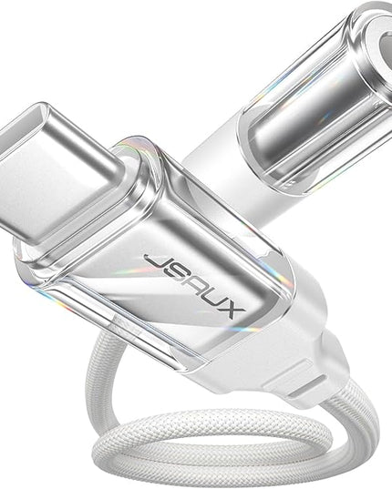 JSAUX USB Type C to 3.5mm Female Headphone Jack Adapter, USB C to Aux Audio Dongle Cable Cord Compatible with iPhone 17 Pro Max/16 Pro/15Plus/15, Samsung Galaxy S24/S23/S22/S21 Ultra, iPad Pro White