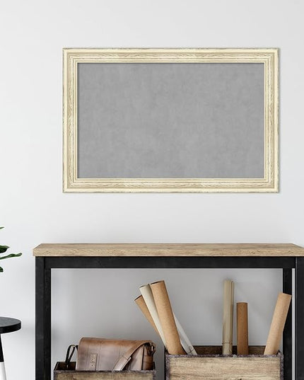 Amanti Art White Framed Magnetic Board 24x36 Large Vision Board for use with Magnets, 100% Metal Sheet to Display Items as Office Decor or for Home Organization in mudroom, Kitchen or Kids Room