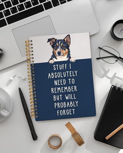 LIANGW Funny Australian Shepherd Gifts for Women & Men, Australian Shepherd Spiral Notebook Journal, Pet Dog Mom Owner Gifts 5.5x8.3 Inch