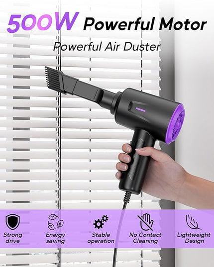Electric Air Duster - Air Blower - Multi-Use Compressed Air Duster for Keyboard- Computer and PC - 5.74 oz Powerful Motor
