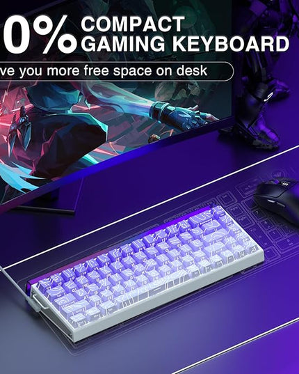 AULA Hero 68 HE 60% Gaming Keyboard Wired, Hall Effect Magnetic Switch Keyboard with Adjustable Actuation, Fast Trigger Mode, 8K Hz Polling Rate, 0.125ms Latency,Side Printed PBT Keycaps, RGB Backlit