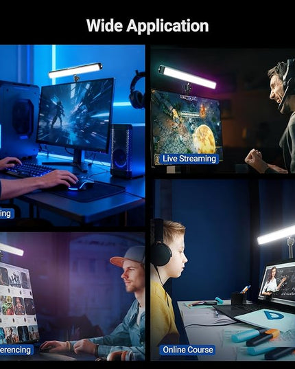 NEEWER Dual Sided RGB LED Streaming Key Light, Smart Desk Lamp Compatible with Alexa Google Assistant for Gaming Video Conference, 16 Million Colors, 2700K-7000K/CRI97+ Studio Tube Lighting, NG01