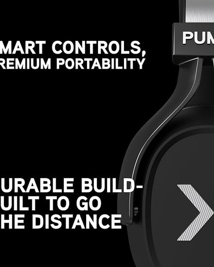 BlueAnt Pump X Wireless Over-Ear Headphones, Bluetooth, Powerful Bass, Active Noise Cancelling & Transparency Mode, Interchangeable Ear Cups, All-Day Comfort for Gym and Training, Black/Silver