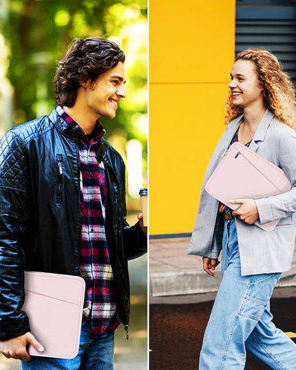Laptop Sleeve, 15.6 inch Laptop Case, Durable Computer Carrying Bag Protective Case Briefcase Handbag with Front Pocket, Slim Laptop Case Cover for 15.6 Inch HP, Dell, Lenovo, Asus, Notebook, Pink