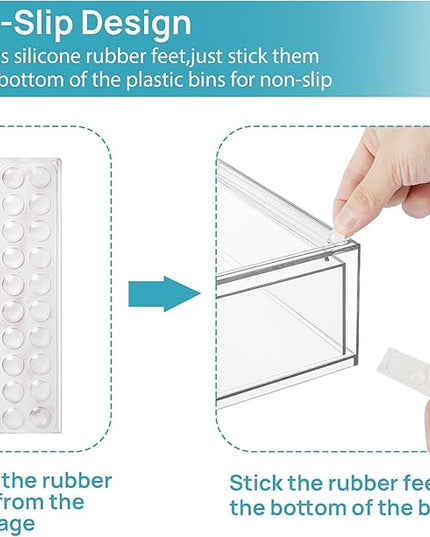 Vtopmart Stackable Storage Drawers Set of 6, Clear Plastic Organizer Bins for Bathroom Supplies,Ideal for Cabinet,Pantry,Laundry Room Organization